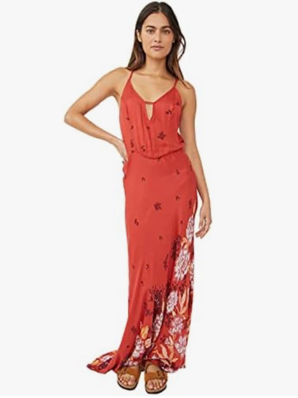 Free People Intimately Get To You Printed Maxi Slip Dress